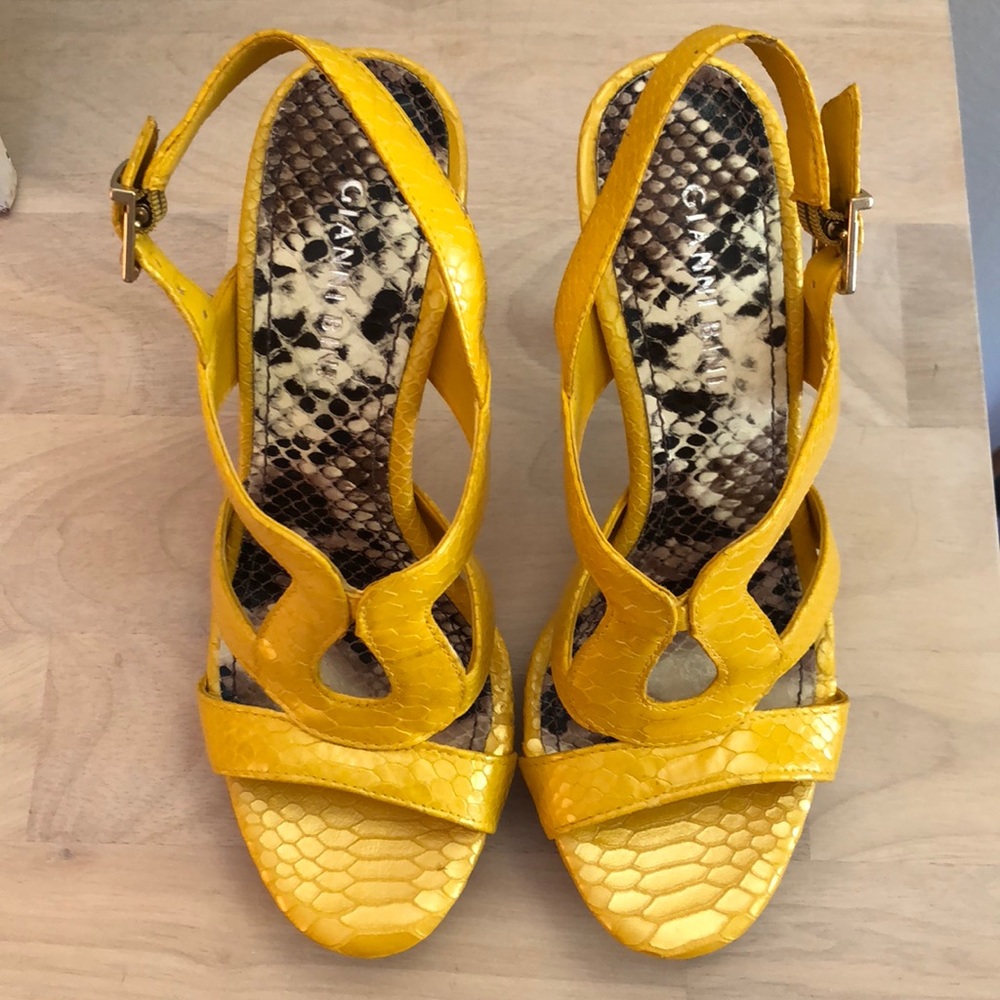 Yellow Gianni Bini Strappy Platform Sandals